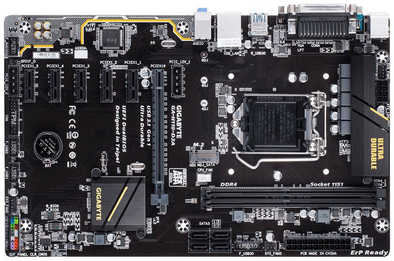 gigabyte h110 crypto mining motherboard